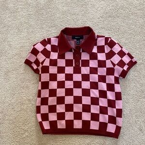 Forever 21 pink checkered shirt size M/L